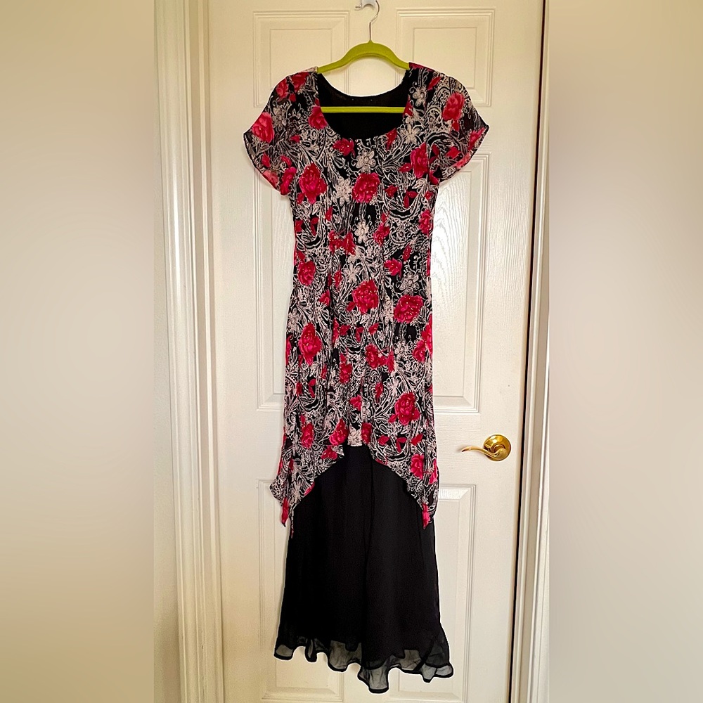 Floral Chiffon Evening Dress